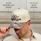 Vintage Trucker Hat | Country Cowboy Cute Preppy Retro Western Trucker Hats | Men Women Trendy Snapback | Tan Red Green Black (Country Club | Camo)