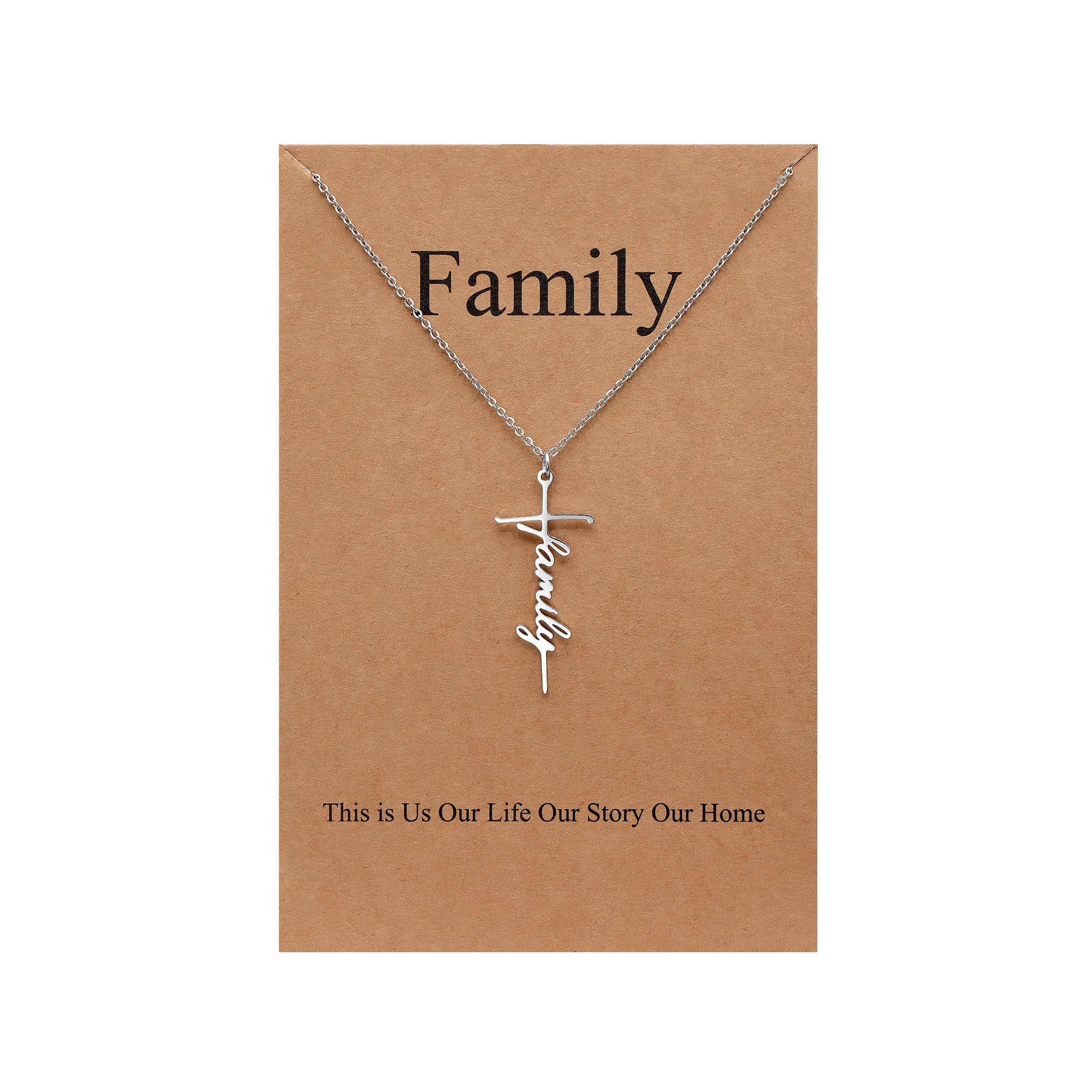 Lcherry Faith Cross Pendant Necklace for Women Religious Christian Jewelry Mother's Day Gifts for Women