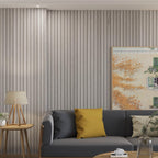 JSEVEM 16"×118" 3D Cream White Grey Slats Striped Wood Wallpaper Peel and Stick Waterproof Gray Slat Stripe Wood Contact Paper Vinyl Self Adhesive Wood Stickers for Walls Cabinets Kitchen Countertops