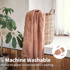 Verwarmd deken elektrisch deken plaid 50''X60'' - verwarmingsdeken met 6 warmtestanden - 2-10 uur automatische uitschakeling, ETL gecertificeerd, wasmachinebestendig (zwart)