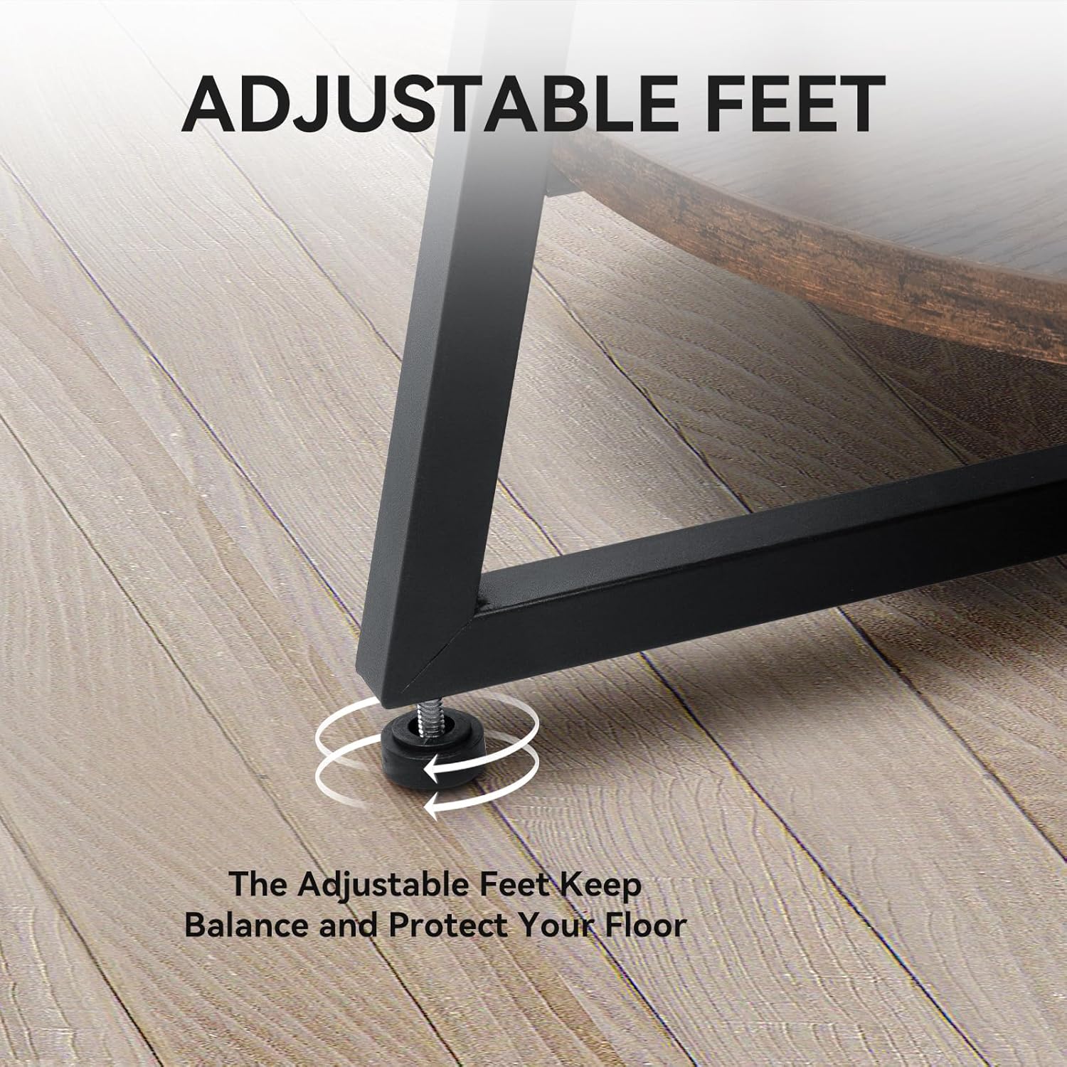 Round Coffee Table, 2-Tier Circle Coffee Table with Storage, Modern Wood Round Center Table, for Living Room, Small Space, Home Office, Easy Assembly, Rustic Brown