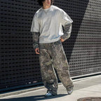Dsewpaur Herren Camo Grafikdruck Sweatpants Athletische Gym Jogger Streetwear Hosen Elastischer Bund Weites Bein Trainingshosen