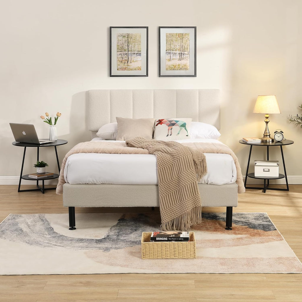 D&H FURNIMMT 20" Living Room Side Table for Small Spaces, 2 Tier Wood Top Round End Tables with Storage Shelf, Accent Sofa Table for Bedroom, Office, Sunroom, Balcony, Black