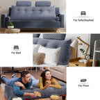 EUHAMS Wedge Headboard Pillow - Bed Wedge Pillow for Headboard Triangular Headboard Pillow with Neck Roll Pillow-Large Bolster for Sitting in Bed Backrest Positioning Support (Grey,59x8x20 Inches) - Grand Goldman