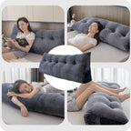 بالشتک بزرگ مثلثی پشت‌سری ZOEMO، تکیه‌گاه پشتی گوه‌ای، پشتیبانی موقعیت‌دهی، بالش‌های استراحت تخت برای مطالعه، بالش‌های گوه‌ای پشت‌سری برای تخت روز با روکش قابل جدا شدن