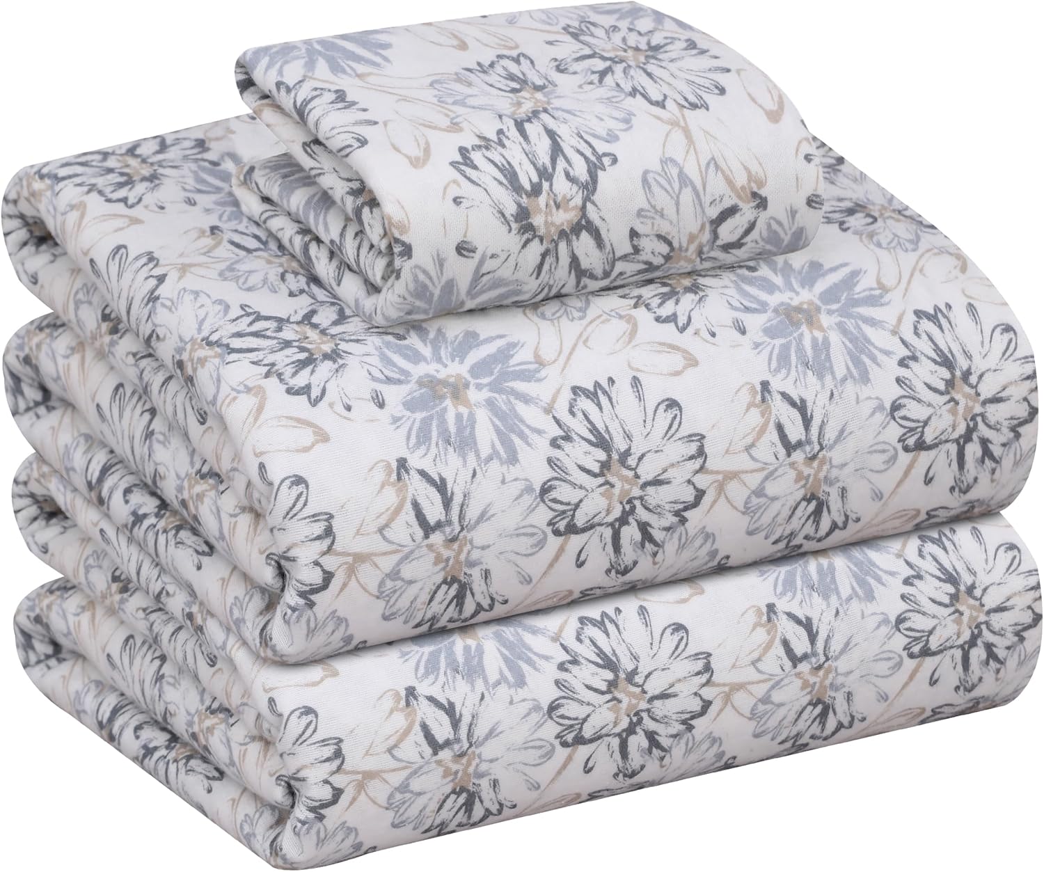 RUVANTI Flanell-Bettwäsche Queen Size - 100% Baumwolle doppelt gebürstete Bettlaken, tiefe Taschen 16 Zoll Queen-Bettwäsche-Set, atmungsaktiv und extra weich für alle Jahreszeiten - warm und gemütlich, 4-teilig, DNA-Karo