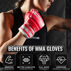 WYOX MMA Gloves for Men & Women – Grappling & Sparring Boxing Gloves with Open Palm Design, Padded Fingerless Training Gloves for Kickboxing, Muay Thai, Youth & Heavy Bag Workouts