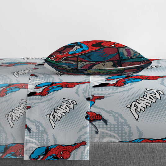 Jay Franco Marvel Spidey and His Amazing Friends Team Spidey Twin Size Sheet Set - 3 Piece Set Super Soft and Cozy Kid’s Bedding - Fade Resistant Microfiber Sheets (Official Marvel Product)