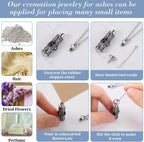 Jexine 10 Pcs Urn Necklace For Ashes Cremation Jewelry Wings Tear Drop Cross Crystal Ashes Necklace Stainless Steel Zircon Memorial Locket Vertical Bar Heart Waterproof Keepsake For Men
