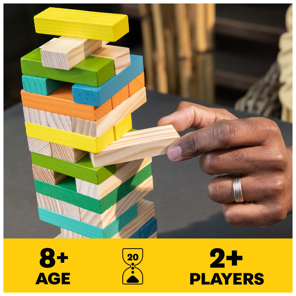 Classiques Pleins de Conscience, Tour d'Empilage de Blocs en Bois Durable, Jeu de Fête en Bambou pour Adultes et Enfants de 8 ans et plus