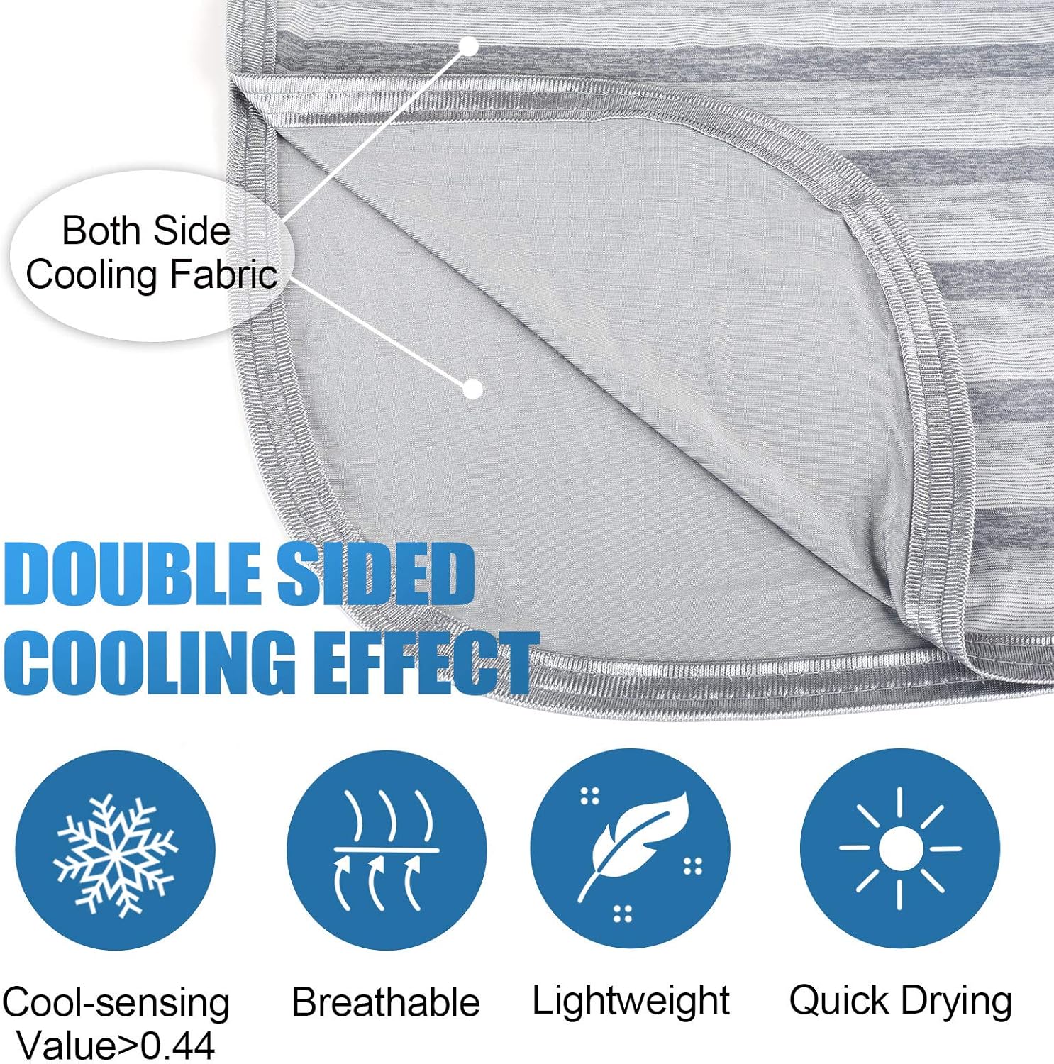 Ailemei Direct Cooling Blanket for Hot Sleepers,Double Sided Cold Effect,Queen Size Lightweight Breathable Summer Large Big Blankets for Bed,Transfer Heat to Keep Body Cool Night Sweats,90"x90"