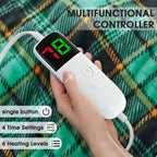 Elektrisch verwarmd deken, 50X60, verwarmingsdeken met 10 verwarmingsniveaus/8 uur automatische uitschakeling, marineblauw geruit Sherpa-dekenverwarmer voor volwassenen, wasbaar deken cadeau voor bank bed kantoor, ETL