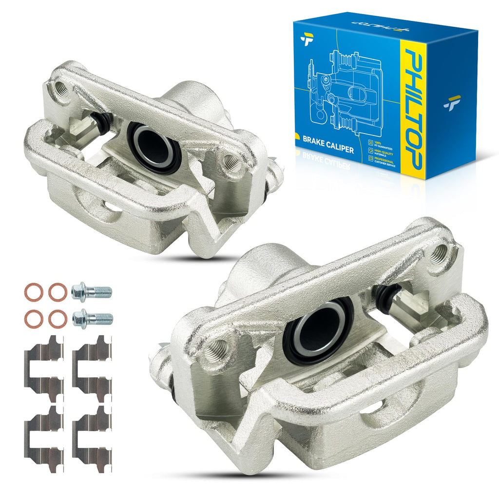 PHILTOP 18B5046 18B5047 Rear Disc Brake Caliper Assembly Fit for 2007-2017 Jeep Wrangler, 2008-2012 Jeep Liberty, 2007-2011 Dodge Nitro, 2018 Jeep Wrangler JK