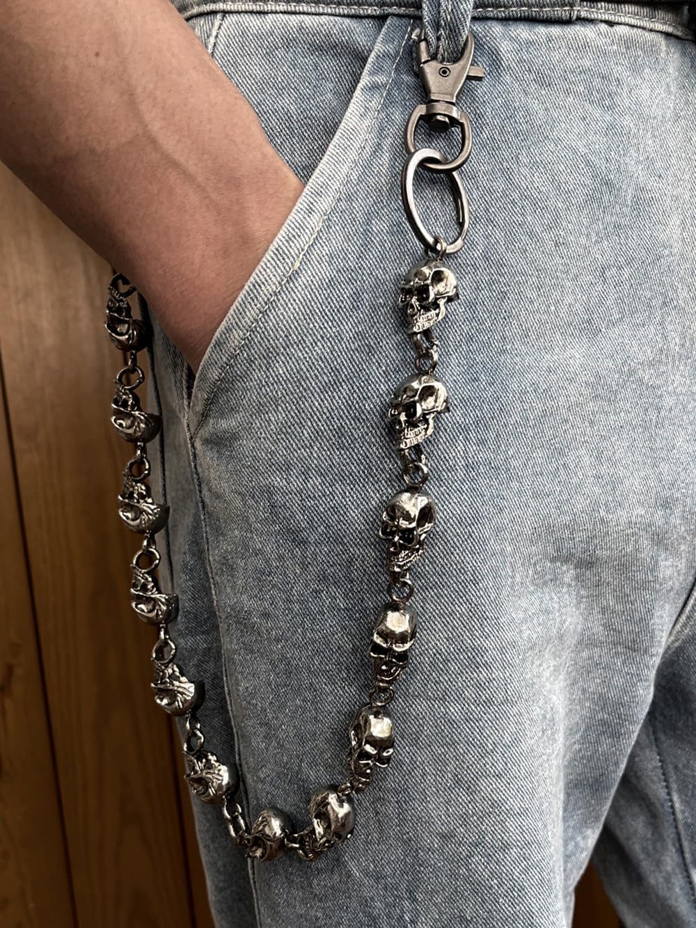 PINKPIN Trouser Chains for Men Pants Chain Jean Chains Belt Chain Biker Wallet Chain Skull Pants Chains for Men Biker Chain Punk Heavy Skull Goth Accessories