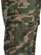 Wrangler Authentics Men's Relaxed Fit Stretch Cargo Pant, Green Brown Camo, 34W x 30L