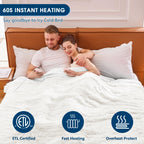 Elektrische Heizdecke mit Kunstpelz, Größe mit flauschigem Sherpa-Rücken, wärmende Plüschdecke Geschenk, weiche Heizdecken mit 10 Wärmeeinstellungen, 5 Zeiteinstellungen, ETL 50"x60", Anthrazitgrau