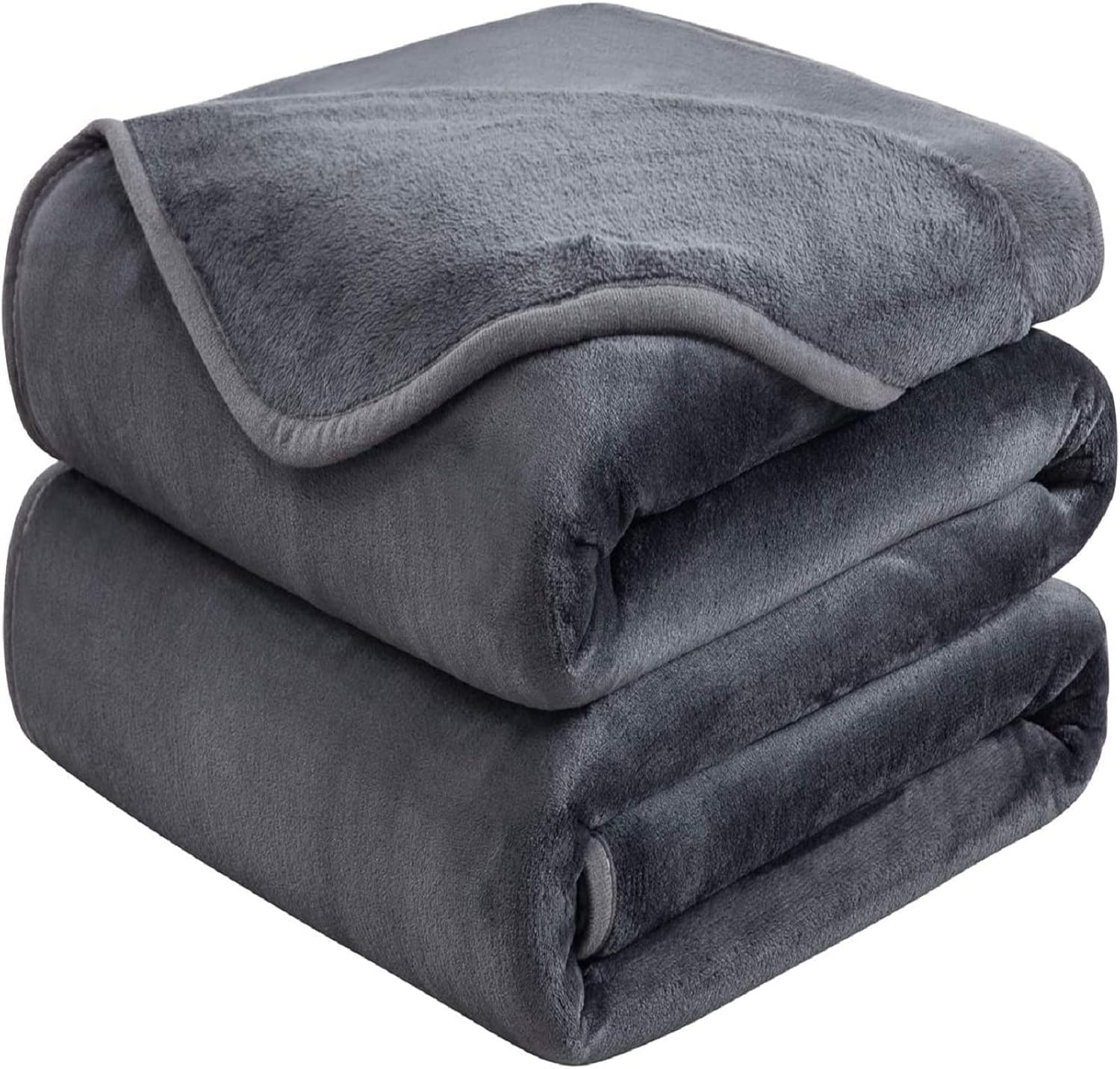 Soft Queen Size Blanket for All Season Warm Fuzzy Microplush Lightweight Thermal Fleece Summer Autumn Fall Winter Spring Blankets for Queen Full Bed Couch Sofa,90x90 Inches,Dark Gray
