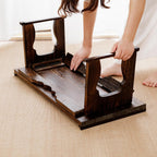 Japanese Wood Floor Table with Foldable Legs - Coffee Tables for Living Room, Bed Desk Tray,Meditation Altar, Laptop Desk