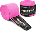 Meister Adult 180" Semi-Elastic Hand Wraps for MMA & Boxing (Pair)