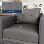 LLappuil Modular Sectional Sofa, Oversized U Shaped Sofa with Storage, Sectional Couch for Living Room, Faux Leather Fabric Waterproof Sofa, 7 Seats with Ottoman, Dark Grey