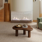 HollyHOME Cloud Coffee Table, Unique Design Accent Table for Living Room and Bedroom, Stylish and Functional Furniture Piece-Durable and Easy to Clean, Free Shape with 3 Legs, 33.9in, Dark Walnut