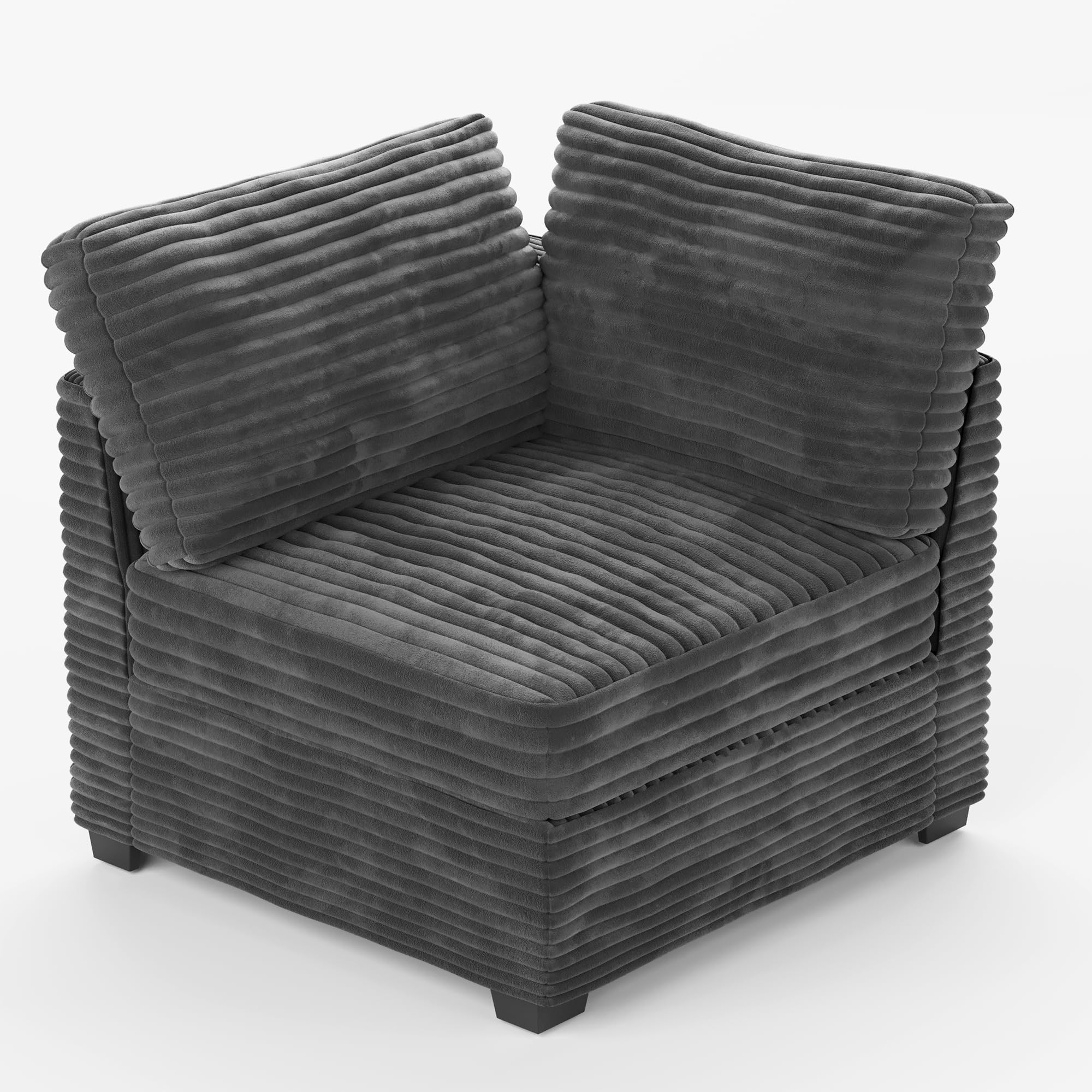 Modular Sectional Sofa,5 Pieces Sectional Couches for Living Room,L Shaped Cloud Couch Chaise Set, Black