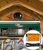 Attic Fan Thermostat-Control, Adjustable Thermostat with Overload Protector, Temperature Controlled Attic Fan, with Socket Easy to Install, Exhaust Fan Temperature Controller for Workshop, Greenhouse