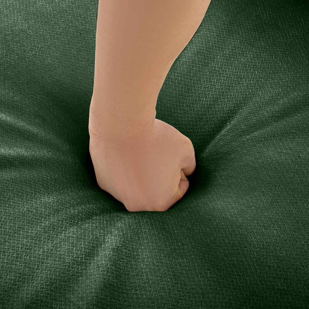 Large Sectional Couches for Living Room, Corner Couch with Storage Chenille Sectional Sofa, Cylindrical Backrest and Armrests 6 Seats,Green