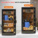 Cofre de Segurança Grande MLJ 8.1 Cu. Ft., Cofre à Prova d'Água e de Fogo, Cofre Doméstico com 2 Prateleiras Removíveis e Armários Internos para Armazenar Dinheiro, Medicamentos, Joias e Outros Objetos de Valor (Fechadura com Teclado)