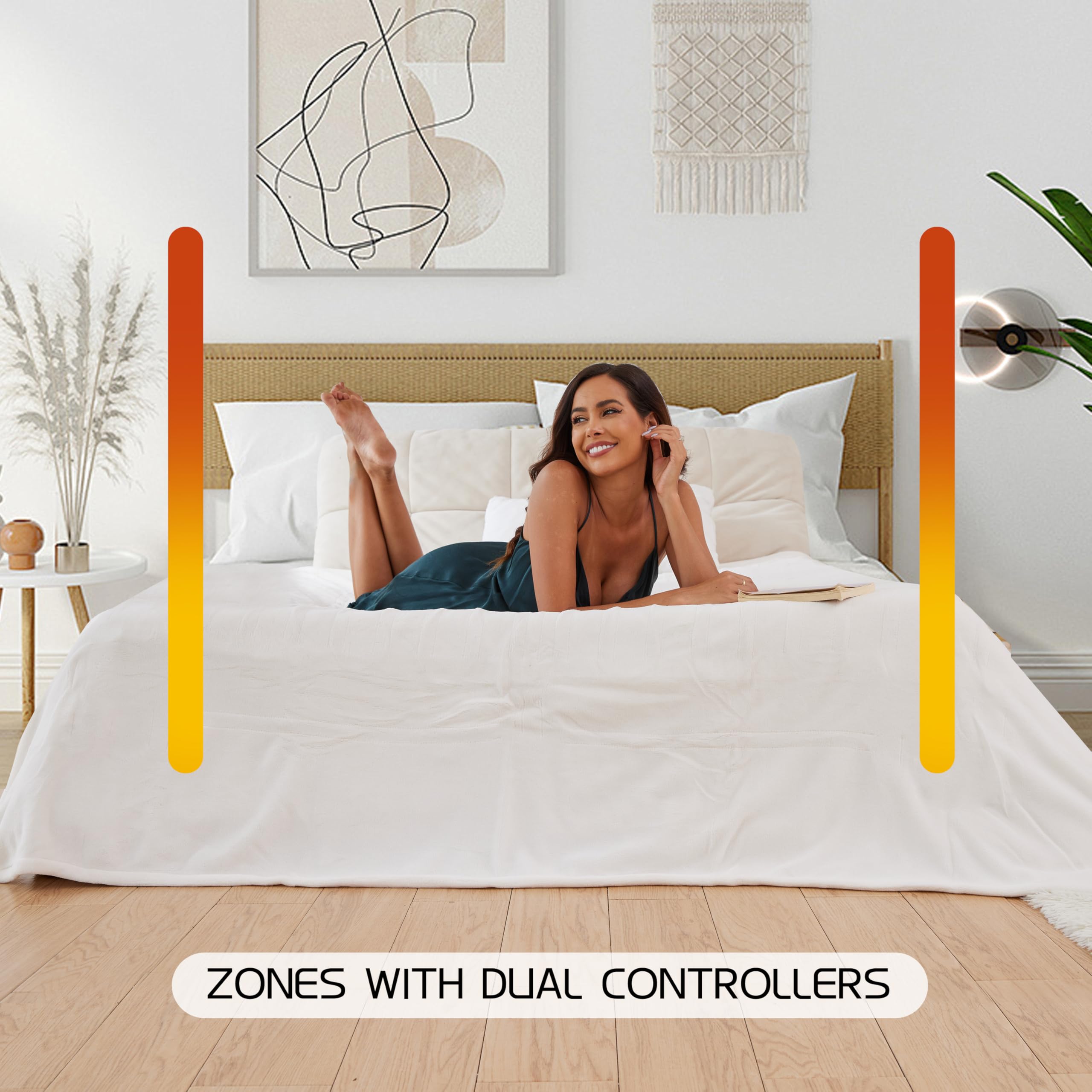 Coperta Elettrica Riscaldata 72"x84" Taglia Completa, Morbido Pile di Corallo con 4 Livelli di Riscaldamento e Spegnimento Automatico dopo 10 Ore, Lavabile in Lavatrice, Tessuto Morbido e Accogliente per la Casa, Grigio Scuro