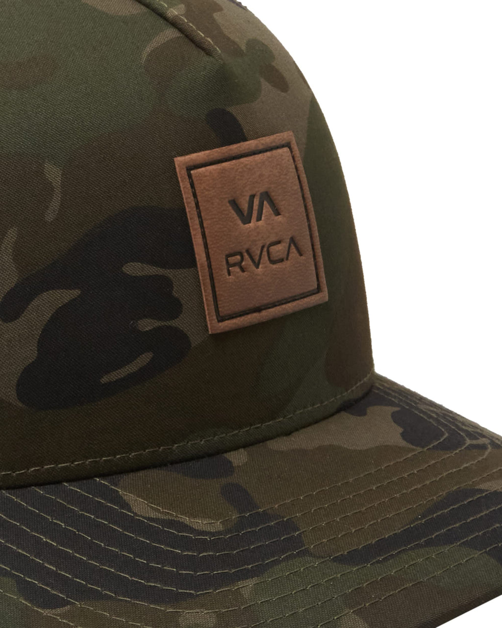 RVCA Men's Adjustable Snapback Brim Hat, Curved Trucker/Camo, One Size