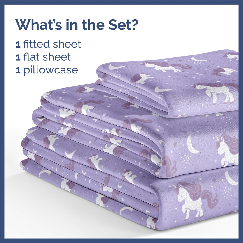 Kids Princess Full 4 Piece Sheet Set - Boys, Girls, Teens, Toddler - Easy Fit Deep Pockets - Breathable, Hotel Quality Bedding Sheets - Machine Washable - Wrinkle Free - Cute, Cozy, Soft - CGK Linens