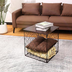 Small Coffee Table Storage, Square End Tables Blanket Basket with Lid for Living Room Folding Storage Side Table 1 Pack