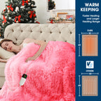 Elektrische Heizdecke mit Kunstpelz, Größe mit flauschigem Sherpa-Rücken, wärmende Plüschdecke Geschenk, weiche Heizdecken mit 10 Wärmeeinstellungen, 5 Zeiteinstellungen, ETL 50"x60", Anthrazitgrau