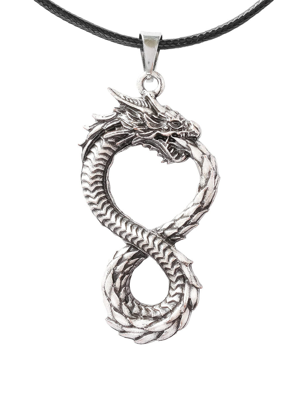 HAQUIL Dragon Necklace, Ouroboros Serpent Dragon Pendant, Dragon Jewelry Gift for Men and Women
