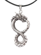 HAQUIL Dragon Necklace, Ouroboros Serpent Dragon Pendant, Dragon Jewelry Gift for Men and Women