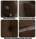 SRXBYWS Wedge Headboard Pillow King Size Headboard Pillow,Headboard Wedge Pillow with 2 Pack Neck Roll Pillow Large,Removable Cover,with Two Large Side Pockets,for Headboard Pillow/Dark Brown