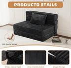 Folding Sofa Bed Twin - 4 in 1 Convertible Foldable Sleeper Chair with Pillow, Fold Out Couch, High-Density Foam Floor Mattress, Space-Saving Futon for Living Dorm Guest Room and Office, Grey