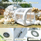 Eachup 10FT Inflatable Balloon House for Kids Adults,TPU White Commercial Inflatable Bubble House Ball Pit,Bubble Tent Dome Playground Set with Double Blower for Backyard Birthday Wedding Party - Grand Goldman