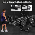 Dripex Leg Press Machine, Leg Press Machines for Home Gym with Roller Bearing,Professional Adjustable Leg Press Hack Squat Machine Combo with 4 Weight Plate Storage Holders for Full Lower Body Workout