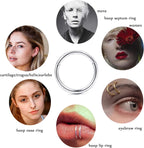 Jstyle 5Pcs 316L Surgical Steel Septum Rings Nose Rings Hoop 16G 18G 20G Hinged Clicker Hoop Nose Rings for Women Men Cartilage Hoop Earring Lip Helix Rook Tragus Conch Septum Nose Piercing Jewelry