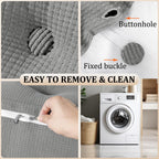 Huatean Home Headboard Pillow Queen, Backrest Triangular Wedge Pillow Headboard Queen, Large Cushion Headboard Wedge Pillows for Sitting in Bed, Daybed Bolster Pillow Headboard for Back Support, Gray