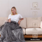 Manta Elétrica Tefici, Super Aconchegante e Macia, Flanela de 2 Camadas 50" x 60", Manta Aquecida com 3 Níveis de Aquecimento e Desligamento Automático em 4 Horas, Lavável na Máquina, Certificada ETL e FCC, Uso Residencial e Escritório, Cor Camelo