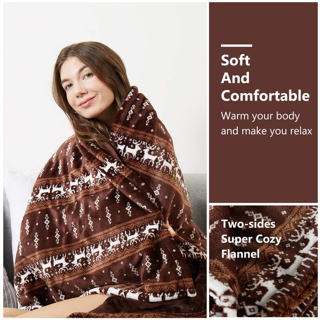 Manta Elétrica Tefici, Super Aconchegante e Macia, Flanela de 2 Camadas 50" x 60", Manta Aquecida com 3 Níveis de Aquecimento e Desligamento Automático em 4 Horas, Lavável na Máquina, Certificada ETL e FCC, Uso Residencial e Escritório, Cor Camelo