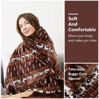 Manta Elétrica Tefici, Super Aconchegante e Macia, Flanela de 2 Camadas 50" x 60", Manta Aquecida com 3 Níveis de Aquecimento e Desligamento Automático em 4 Horas, Lavável na Máquina, Certificada ETL e FCC, Uso Residencial e Escritório, Cor Camelo