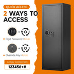 Greenvelly 10-14 Gun Safe for Rifles and Pistols, Quick Access fireproof Gun Safe with Adjustable Gun Rack and keypad lock, Heavy-Duty Gun Cabinets for Rifles and Shotguns