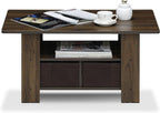 Furinno Andrey Coffee Table with Bin Drawer, Columbia Walnut/Dark Brown