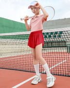 HASMES Girls Butterfly Shorts Teen Flowy Athletic Shorts for Running Dance Cheer 5-14Y Red