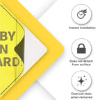 Baby On Board Signs, Car Essentials - Baby On Board Sticker - 2 Pack, 5" by 5" - Bright Yellow and See-Through When Reversing - Best Safety Signs - Non Magnet - Durable Strong Adhesive
