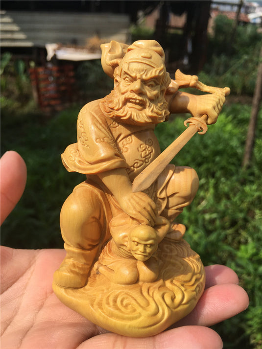 Thuja Boxwood Wood Carving God Statue